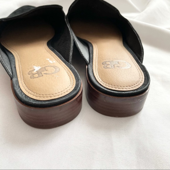 Gianni Bini Leather Block Heel Black Mules - Picture 5 of 5